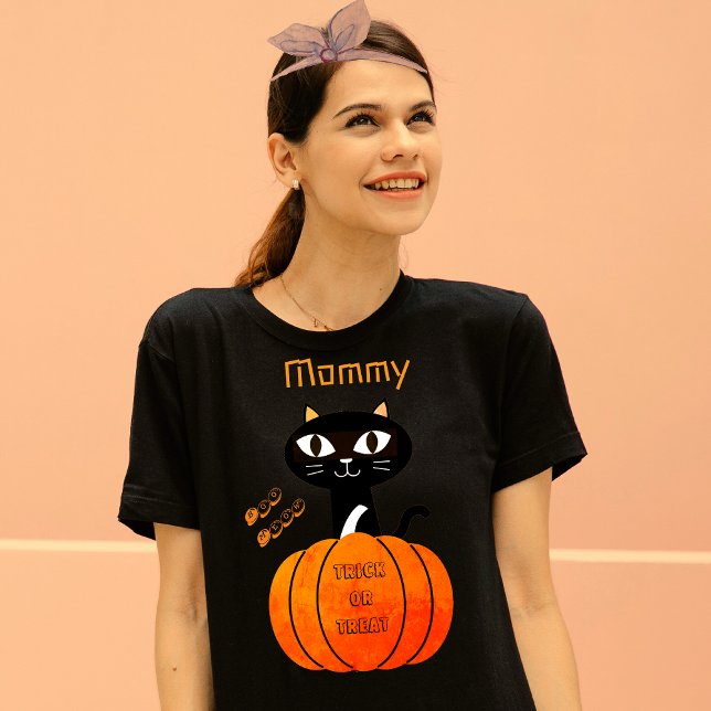 Orange & Black Cute Matching Family Halloween T Shirt (Skapare uppladdad)