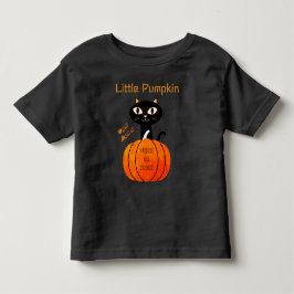 Orange & Black Cute Spooky Cat Pumpkin Halloween T Shirt