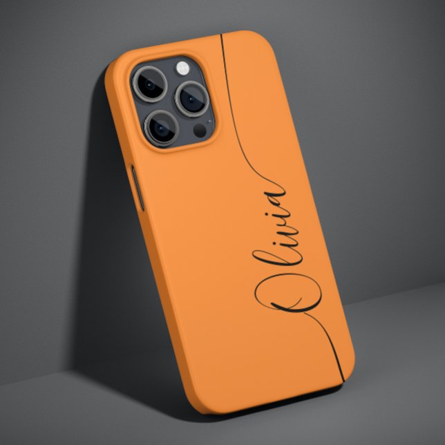 Orange Black Elegant Calligraphy-skript Namn (Skapare uppladdad)