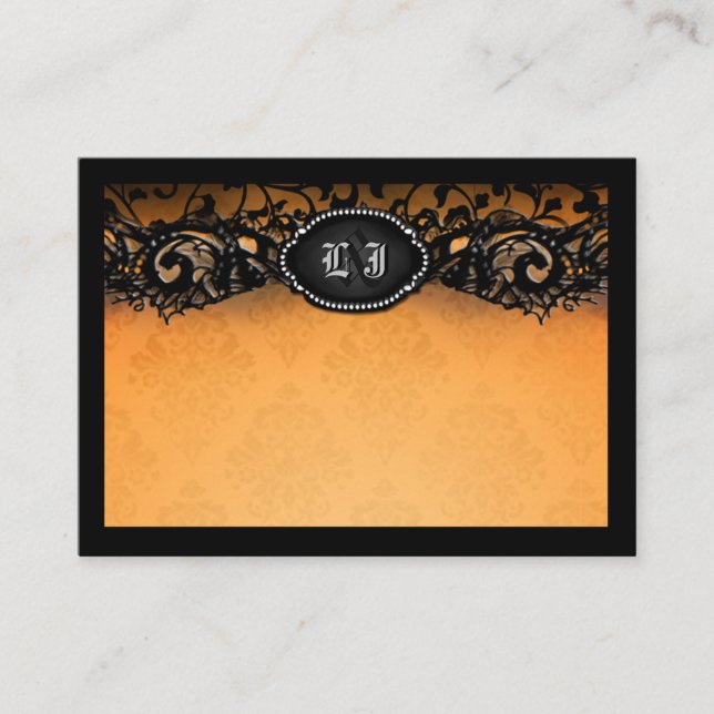 Orange Black Elegant Halloween BLANK Place Card Placeringskort (Framsida)