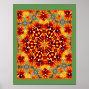 Orange Black Eyed Susan Daisy Abstrakt Poster