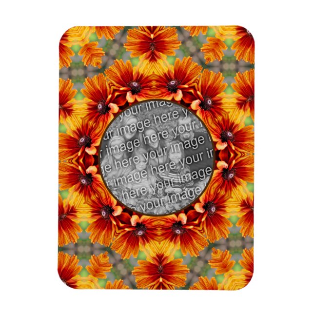 Orange Black Eyed Susan Daisy Add Your Photo Magnet (Vertikal)