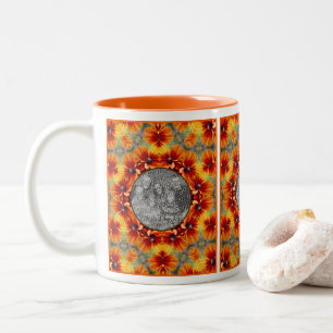 Orange Black Eyed Susan Daisy Add Your Photo Två-Tonad Mugg