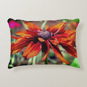 Orange Black Eyed Susan Flower Close Up Prydnadskudde