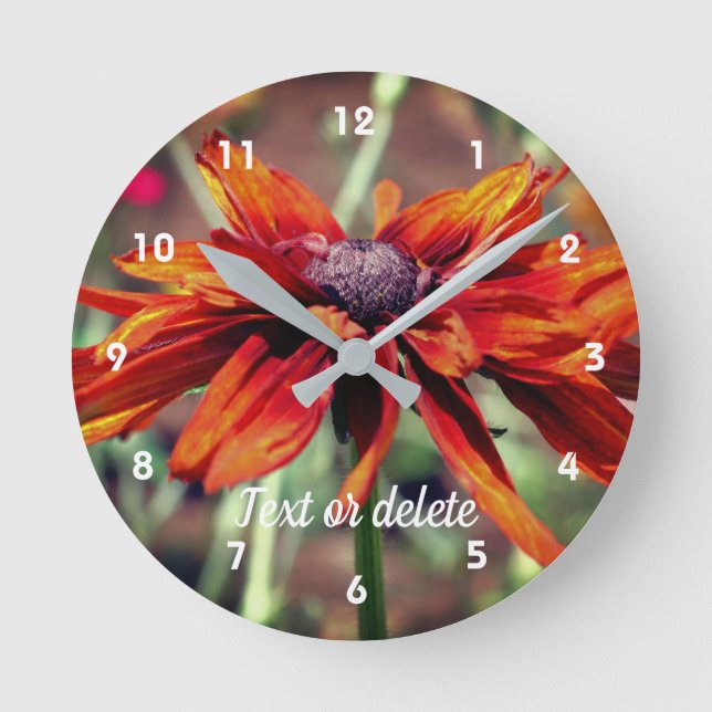 Orange Black Eyed Susan Flower Personlig Rund Klocka (Framsida)