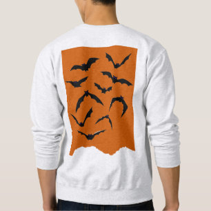 Orange Black Fladdermus Modern Happy halloween Lång Ärmad Tröja