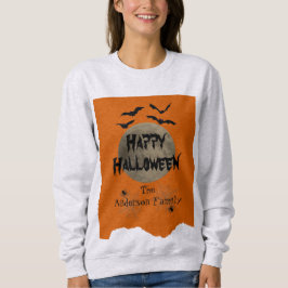 Orange Black Fladdermus Modern Happy halloween T Shirt