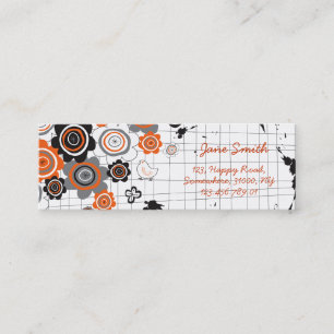Orange bläck för blommachickGrunge bläcker ner Mini Visitkort