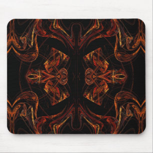 Orange & Black Fractal Mousepad Musmatta