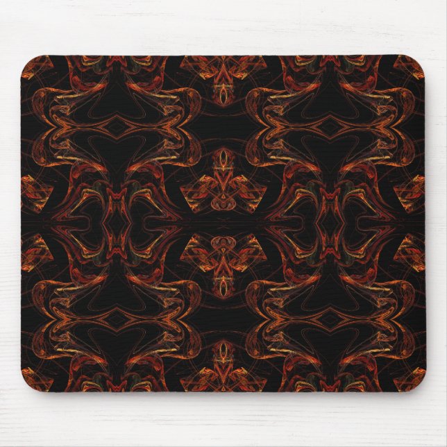 Orange & Black Fractal Mousepad Musmatta (Framsidan)