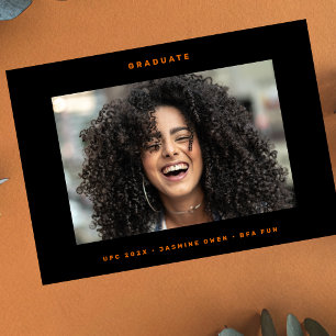 Orange Black Funky Photo College Photo Studenten Meddelande