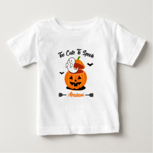 Orange Black Funny Halloween Pumpkin Ghost Baby T Shirt