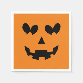Orange & Black Glad Hjärtpumpa Halloweenfest Pappersservett