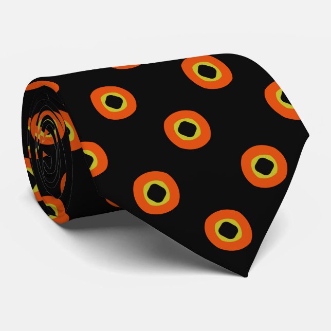 Orange Black Grönt Circular Mönster Slips (Rullad)