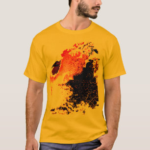 Orange Black Gult Airbrush Paint Stänk Design T Shirt