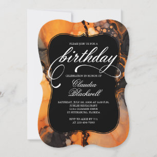 Orange Black Halloween Birthday-inbjudan Inbjudningar