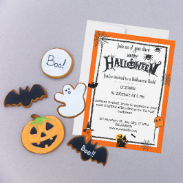Orange Black Halloween Inbjudningar