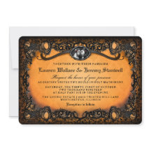 Orange Black Halloween Skeletons RECEPTION INFO