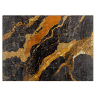 Orange Black Marble Mönster med Guld