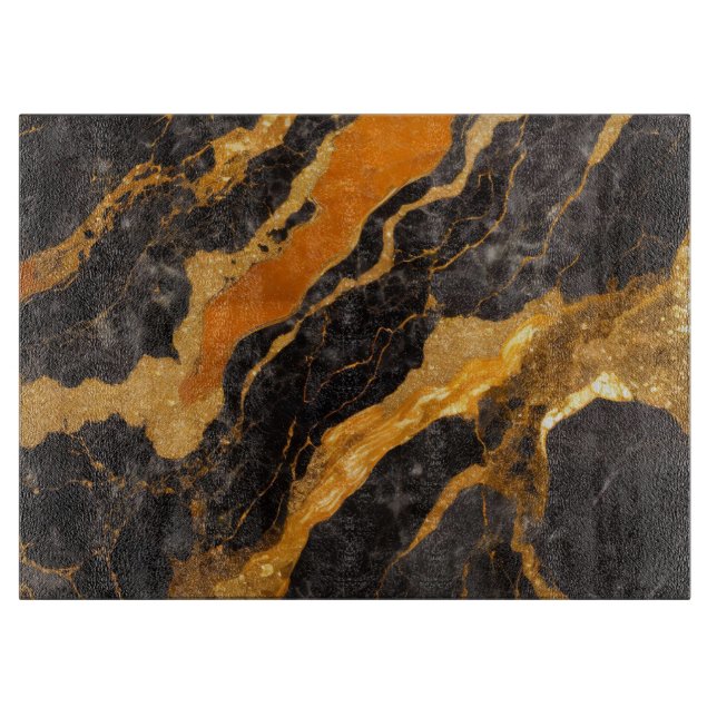Orange Black Marble Mönster med Guld (Framsidan)