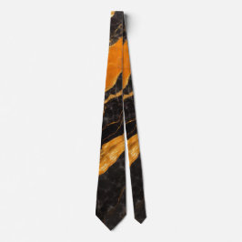 Orange Black Marble Mönster med Guld Slips