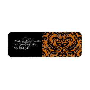 Orange Black Masquade Halloween-Adressetiketter Returadress Etikett