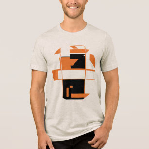Orange Black MCM-inspirerad Geometric Abstrakt Art T Shirt