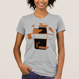 Orange Black MCM-inspirerad Geometric Abstrakt Art T Shirt