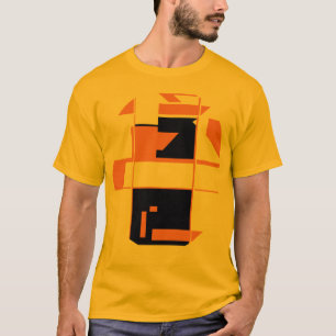 Orange Black MCM-inspirerad Geometric Abstrakt Art T Shirt