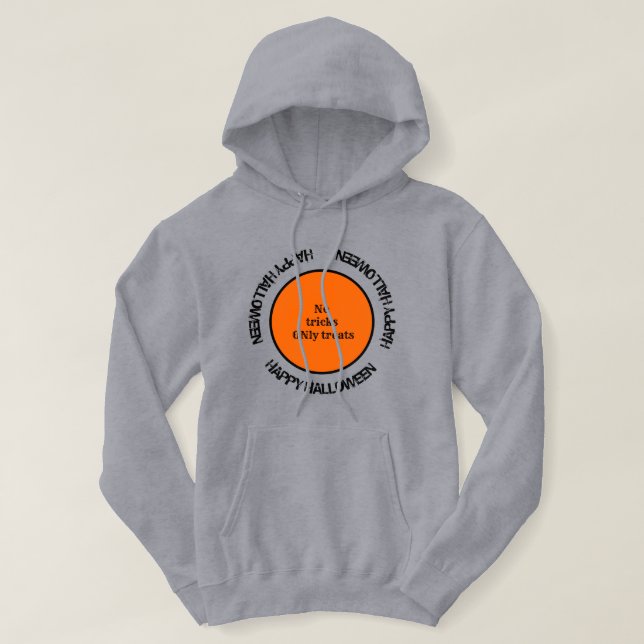 Orange Black Modern Snyggt Happy halloween Hoodie (Design framsida)