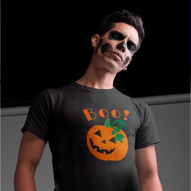 Orange Black Personlig Jack o lantern Boo T Shirt (Boo to you!)