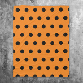Orange Black Polka dots Mönster Fleecefilt