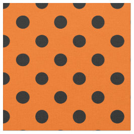Orange Black Polka dots Textile Tyg
