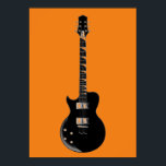 Orange Black Pop Art Electric Guitar Poster<br><div class="desc">Bild för musikinstrument - illustrationer</div>