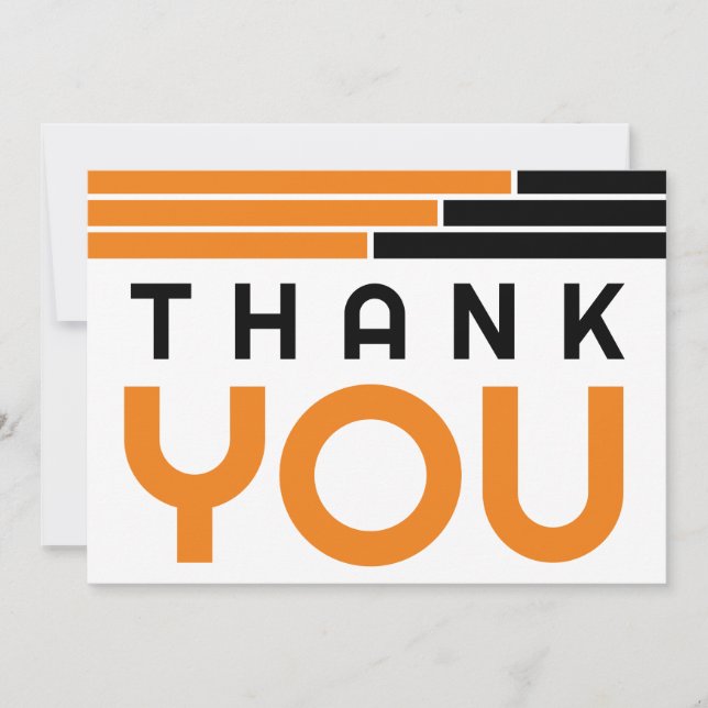 Orange & Black Pub Grad Party Tack Kort (Framsida)