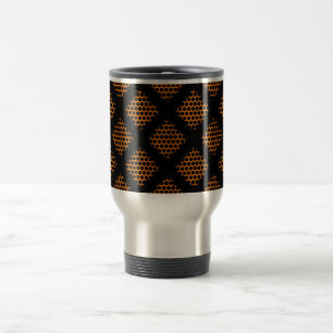 Orange, Black Retro Criss Kor Linjer Dots Mugg