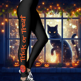 Orange Black Scary Bloody Full Moon Roligt Hallowe Leggings
