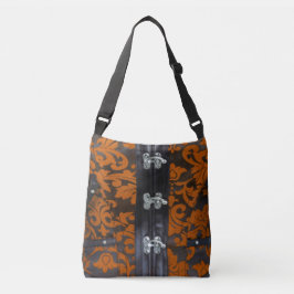 Orange Black Snöre Steampunk Kor Body Tote Bag Axelväska