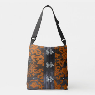 Orange Black Snöre Steampunk Kor Body Tote Bag Axelväska