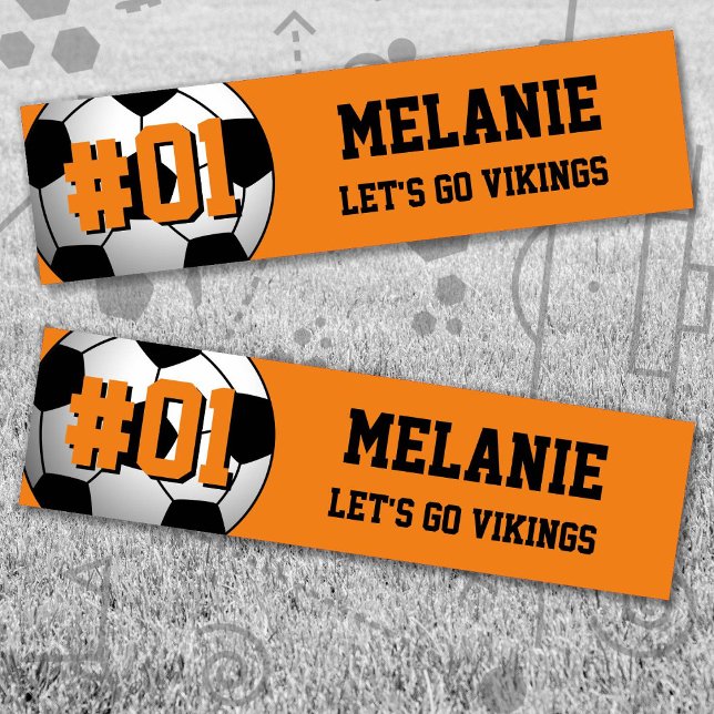 Orange Black Soccer Team Bildekal (Orange and Black Soccer Let's Go Team Bumper Sticker. Celebrate your high school or college athlete.)