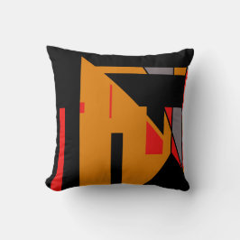 Orange Black Southwest Färg Geometric Abstrakt Kudde
