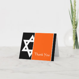 Orange Black Star av David Pub Mitzvah Tack Kort