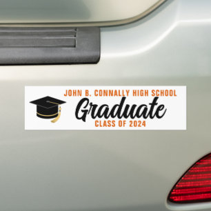 Orange Black Student Personlig Studenten Bildekal