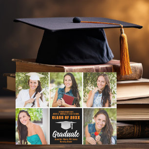 Orange Black Student Photo Collage Studenten Meddelande