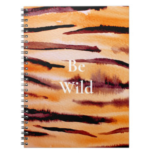 Orange Black Tiger Animal Print Anteckningsbok