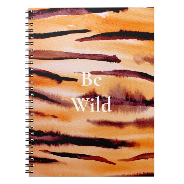 Orange Black Tiger Animal Print Anteckningsbok (Framsidan)