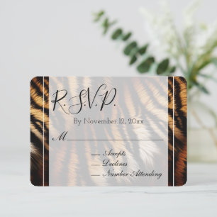 Orange Black Tiger Rand Animal Bröllop OSA Tilläggskort