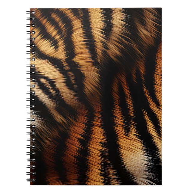 Orange Black Tiger Rand Animal Print Anteckningsbok (Framsidan)