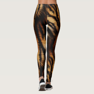 Orange Black Tiger Rand Animal Print Leggings