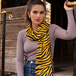 Orange Black Tiger Rand Mönster Sjal<br><div class="desc">Orange Black Tiger Rand Mönster Scarf</div>